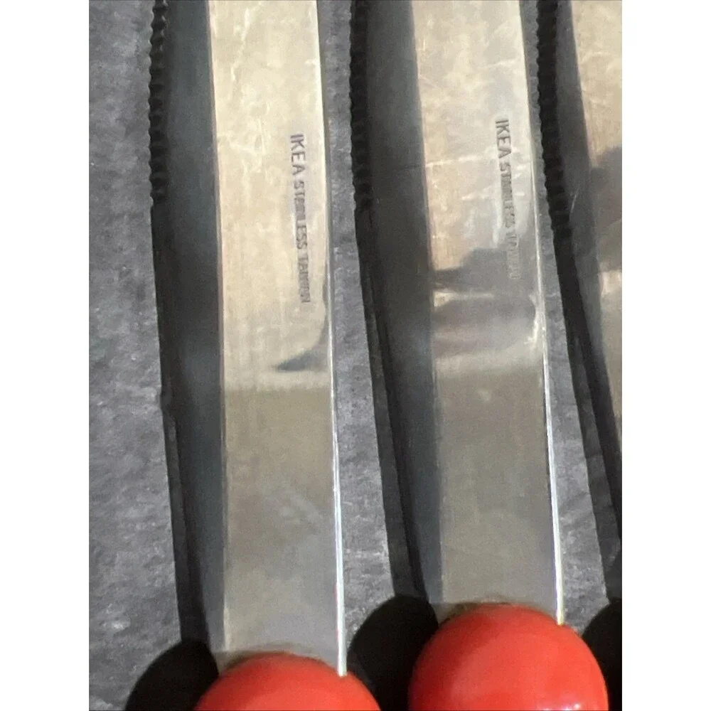 IKEA GRAMMATIK Vtg 1990s Red Flatware Lot Of 20 Cutlery Silverware